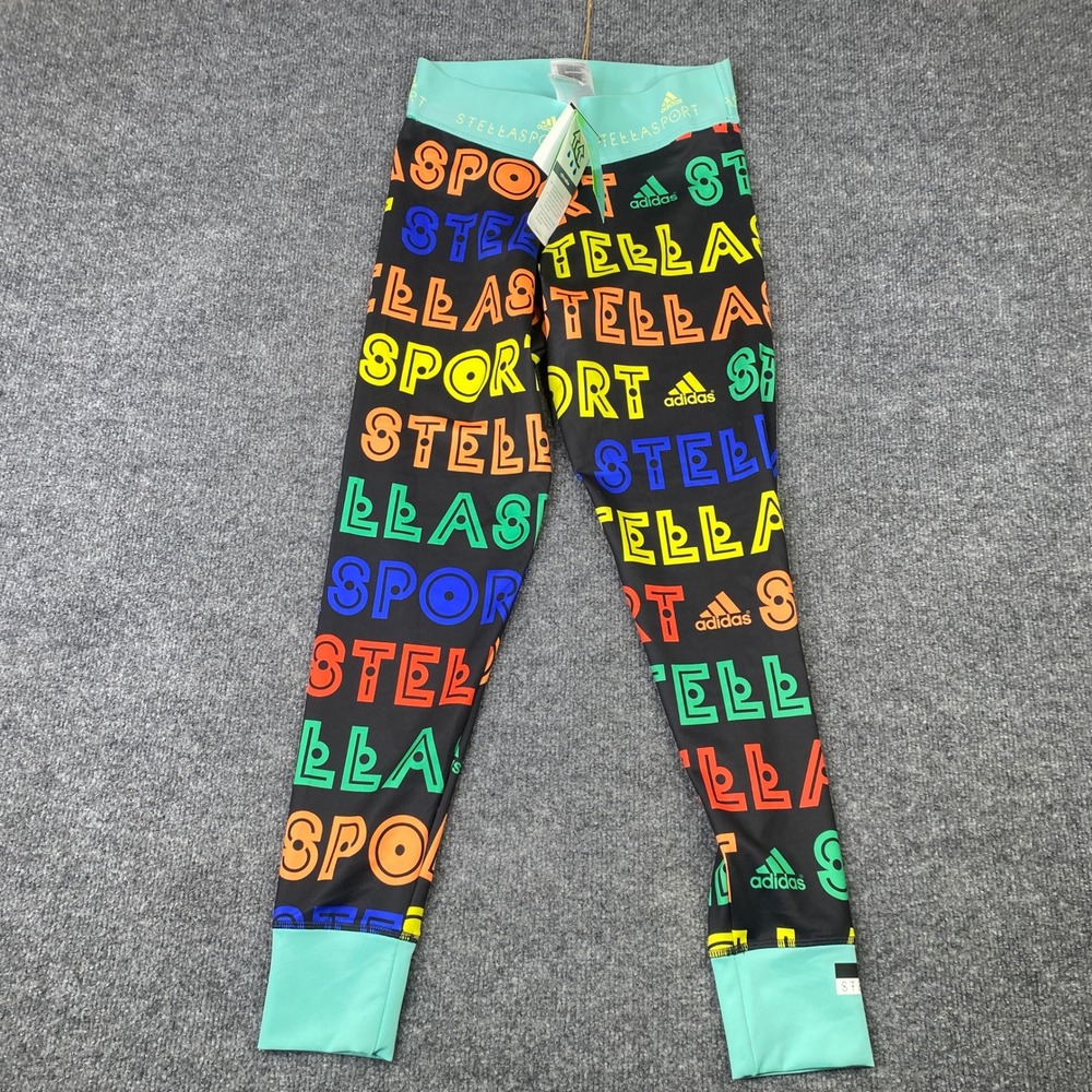Adidas StellaSport Womens Climalite Logo Print Training Tights AI0078 Small